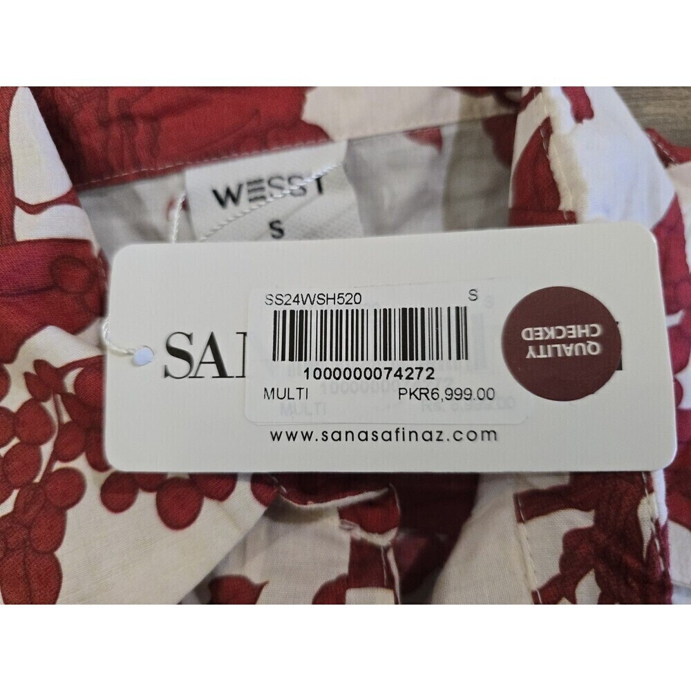 White & Red Floral Button-Up Blouse - Picture 8 of 13
